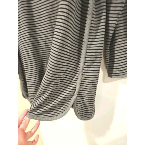 EILEEN FISHER Top Medium Tunic Stretch Tencel Terry Striped Long Sleeve Gray USA - Picture 10 of 11